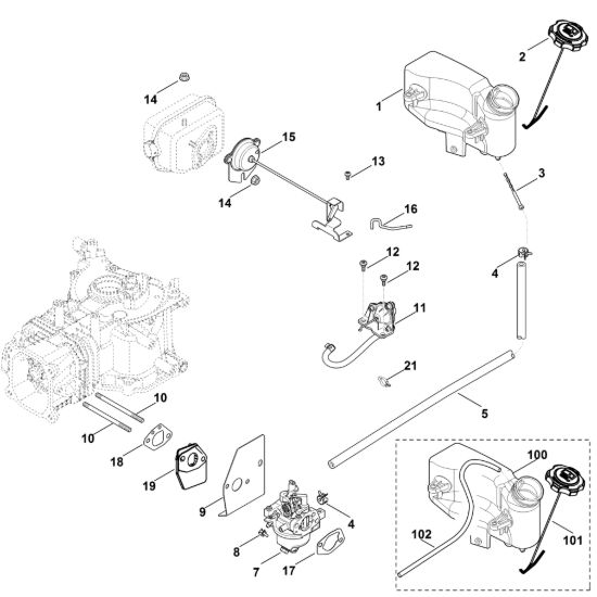 Picture of G - Carburatore, condotto carburante XT-800 (XT800-3088)
